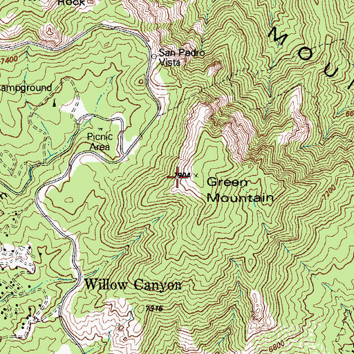 Topographic Map of Green Mountain, AZ