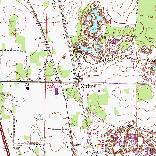 Topographic Map of Zuber, FL