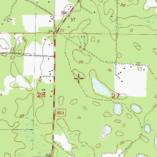 Topographic Map of Taylor County, FL