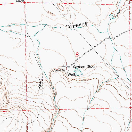 Topographic Map of Green Spot, AZ