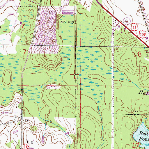 Topographic Map of Hamilton County, FL