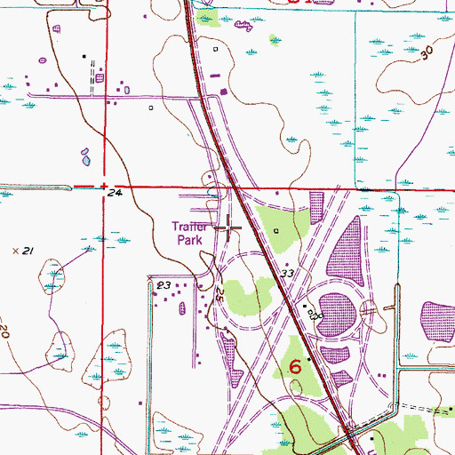 Topographic Map of Hillsborough County, FL