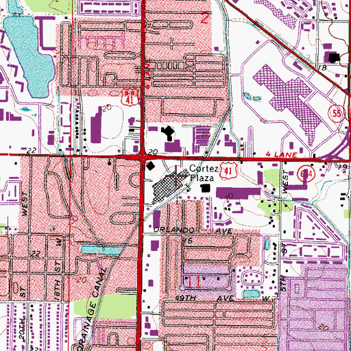 Topographic Map of Cortez Plaza, FL