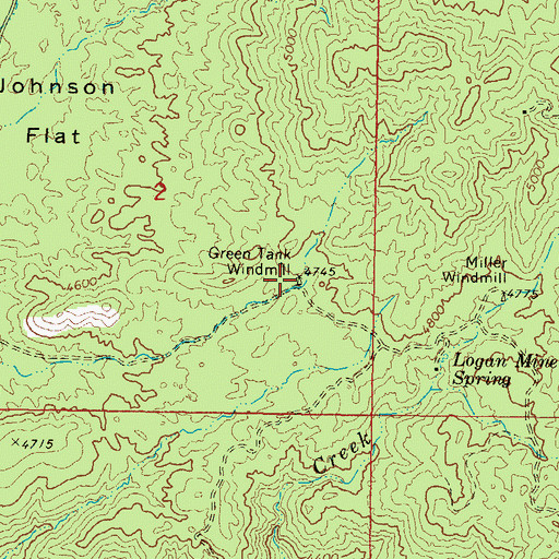 Topographic Map of Green Tank Windmill, AZ
