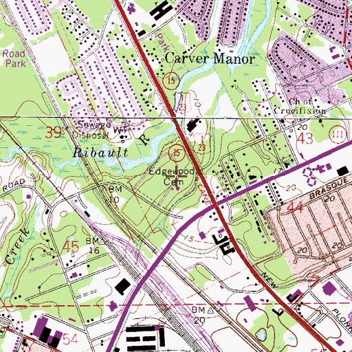 Topographic Map of Edgewood Cemetery, FL