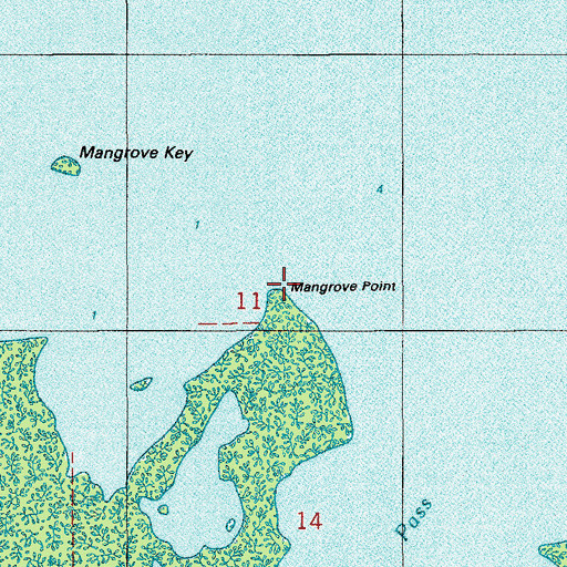 Topographic Map of Mangrove Point, FL