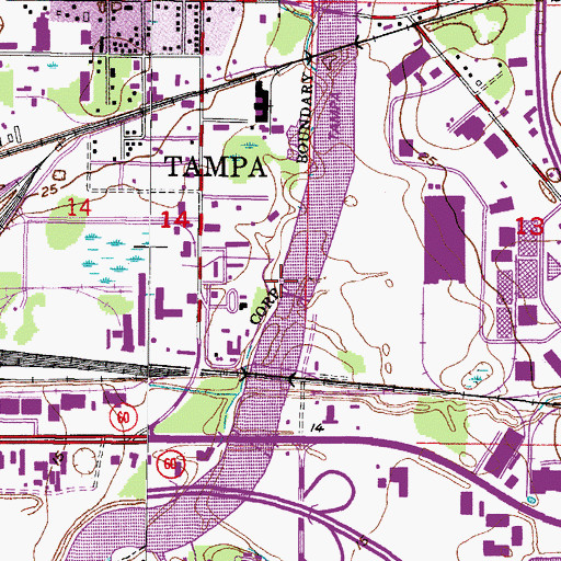 Topographic Map of Sixmile Creek, FL