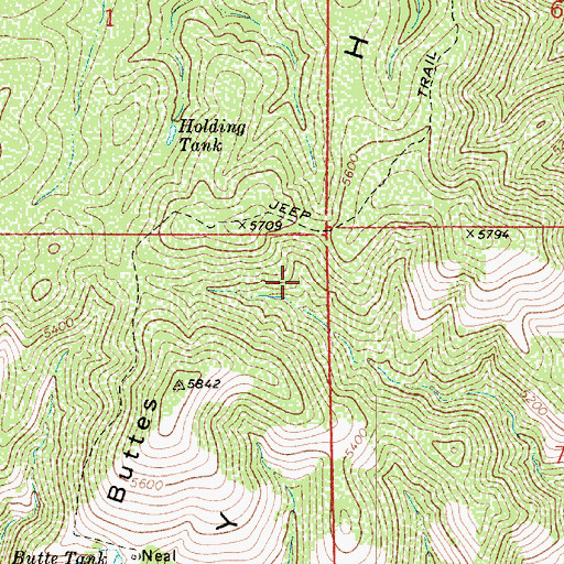 Topographic Map of Green Valley Hills, AZ