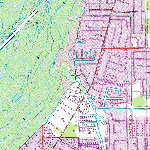 Topographic Map of Whiskey Creek, FL