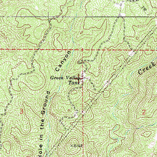Topographic Map of Green Valley Tank, AZ