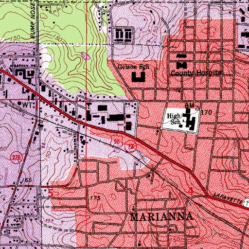 Topographic Map of Lafayette Plaza, FL