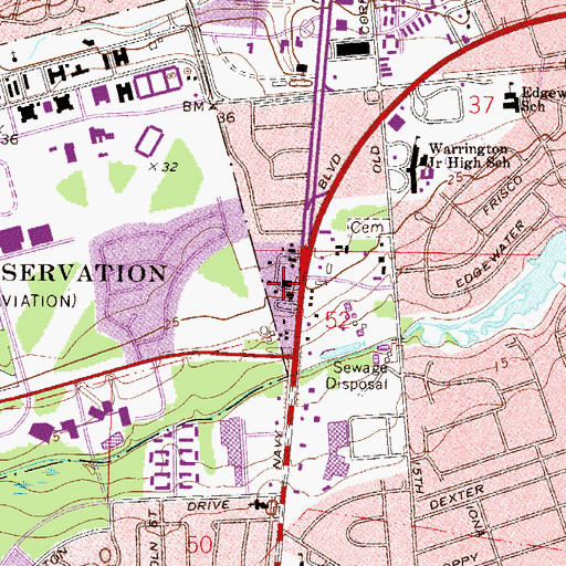 Topographic Map of Southgate Shopping Center, FL