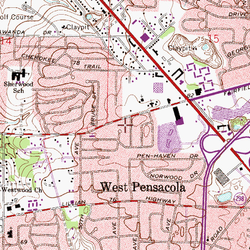 Topographic Map of Mariner Mall, FL