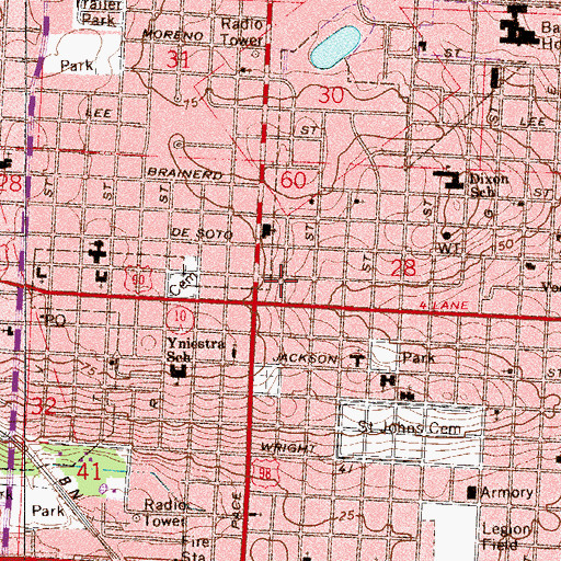 Topographic Map of Pensacola Outlet Mall, FL