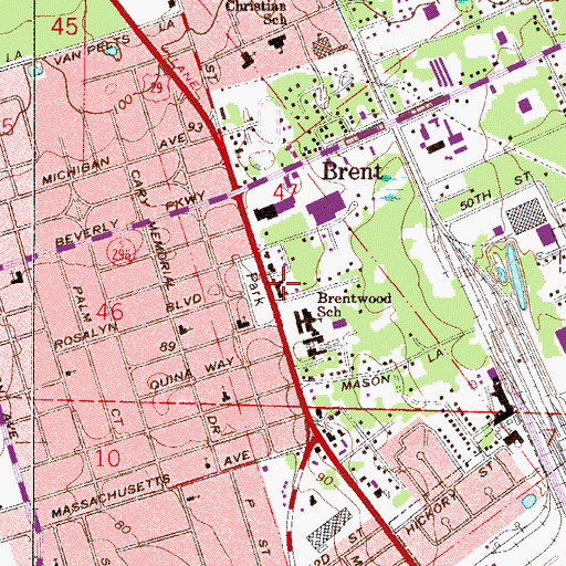 Topographic Map of Brentwood Shopping Center, FL