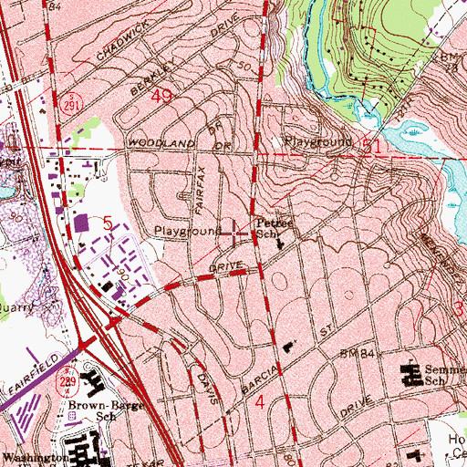 Topographic Map of Ninth and Fairfield Shopping Center, FL