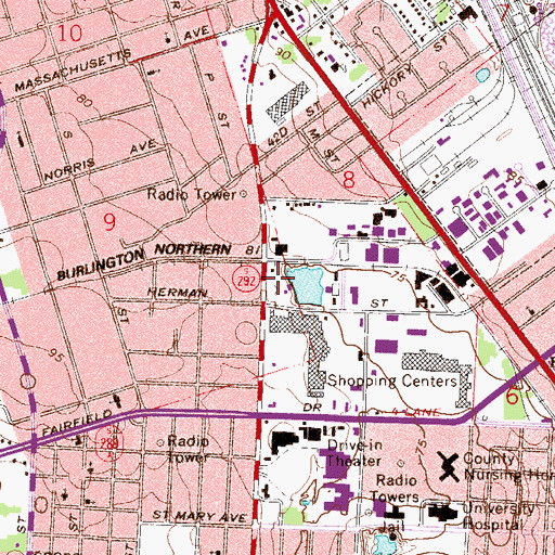 Topographic Map of Highland Terrace Shopping Center, FL