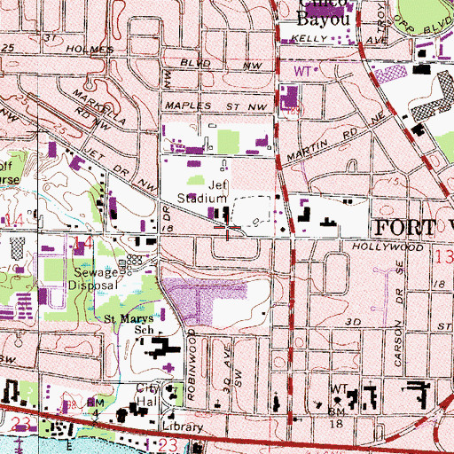 Topographic Map of Miracle Mart, FL