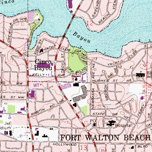 Topographic Map of Beltway Shopping Center, FL