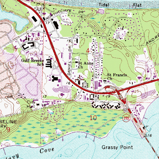 Topographic Map of Dolphin Square, FL