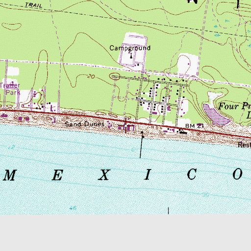 Topographic Map of Moreno Plaza, FL