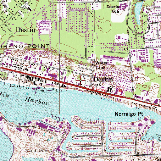 Topographic Map of Shoreline Village Mall, FL