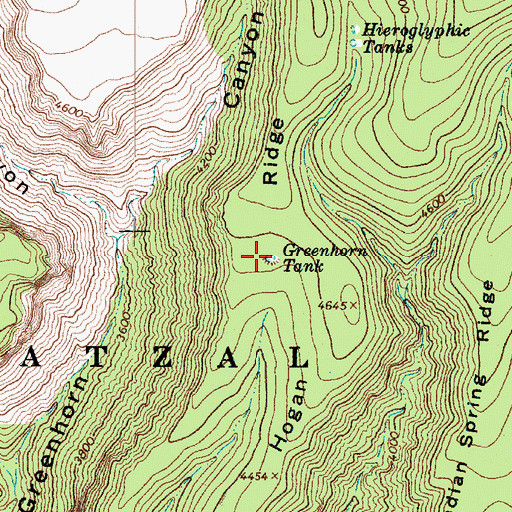 Topographic Map of Greenhorn Tank, AZ