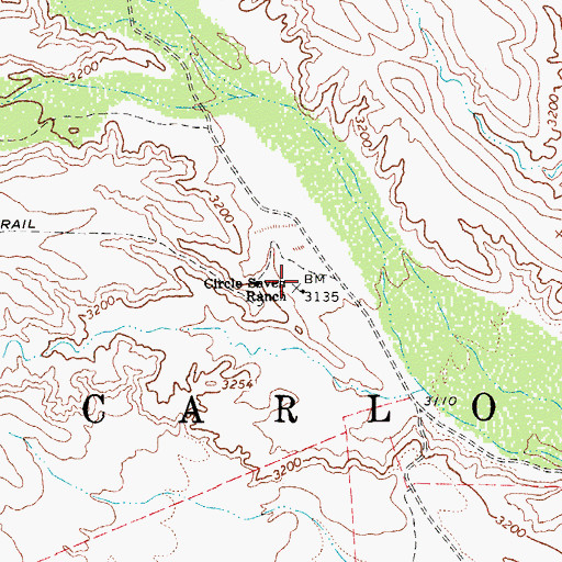 Topographic Map of Circle Seven Ranch, AZ