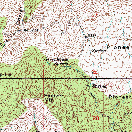 Topographic Map of Greenhouse Spring, AZ