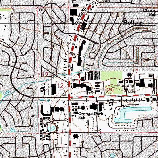 Topographic Map of The Village Mall, FL