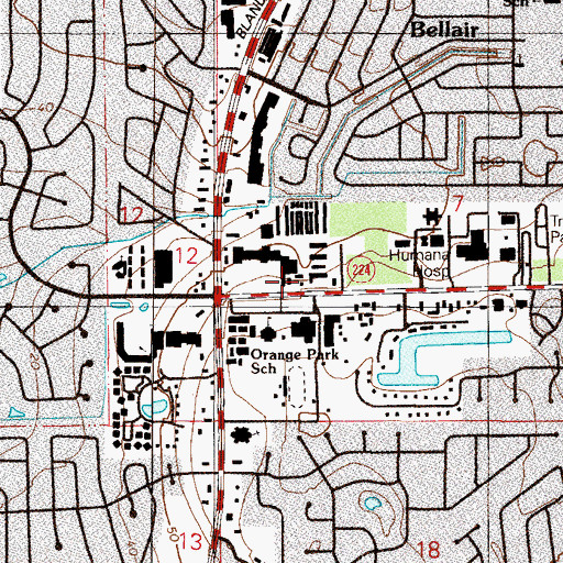 Topographic Map of Pine Tree Plaza, FL