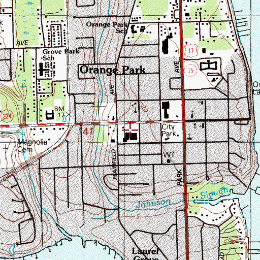 Topographic Map of The Park Shopping Center, FL