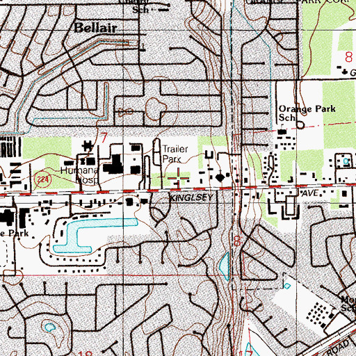 Topographic Map of Clay Plaza, FL