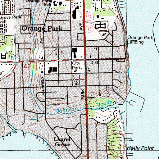 Topographic Map of Bellair Shopping Center, FL
