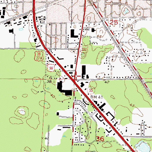 Topographic Map of Perry Square, FL
