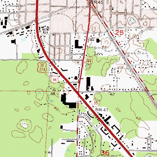 Topographic Map of Perry Plaza, FL