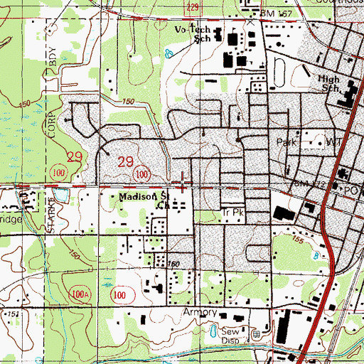 Topographic Map of Starke Plaza, FL