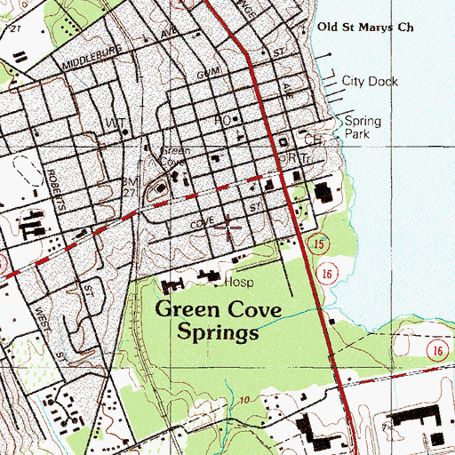 Topographic Map of Green Cove Plaza, FL