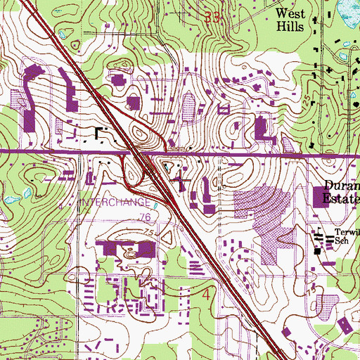 Topographic Map of Newberry Square, FL