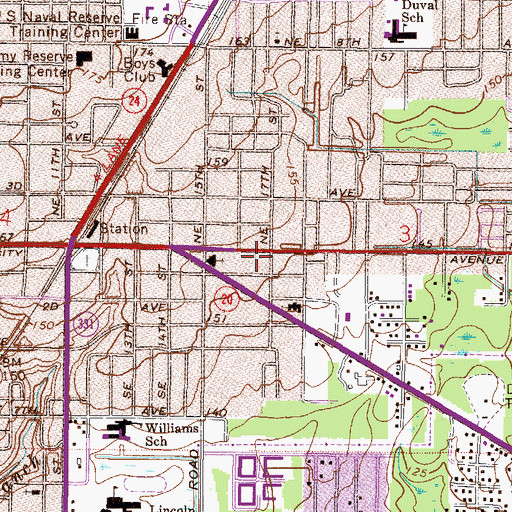 Topographic Map of University Plaza, FL