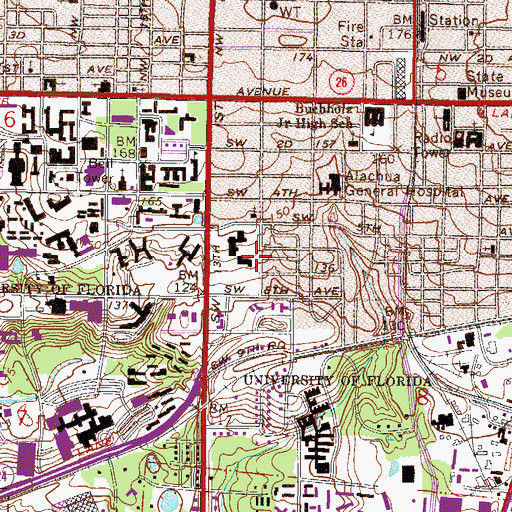 Topographic Map of Southeast Shopping Center, FL