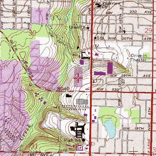 Topographic Map of Gainesville Mall, FL