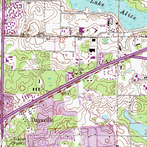 Topographic Map of Archer Square Center, FL