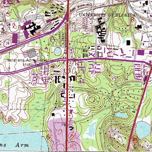 Topographic Map of Biven Arm Shopping Center, FL