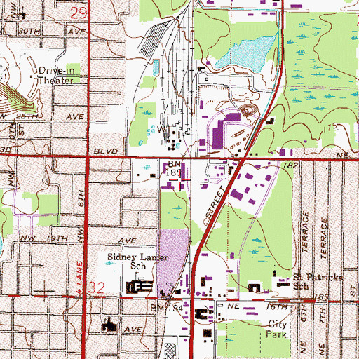 Topographic Map of Northwood Plaza, FL