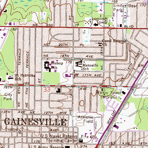 Topographic Map of The Market Place Shopping Center, FL
