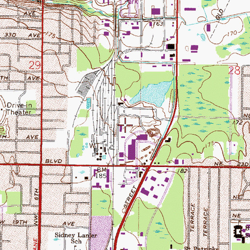 Topographic Map of Palm Plaza, FL