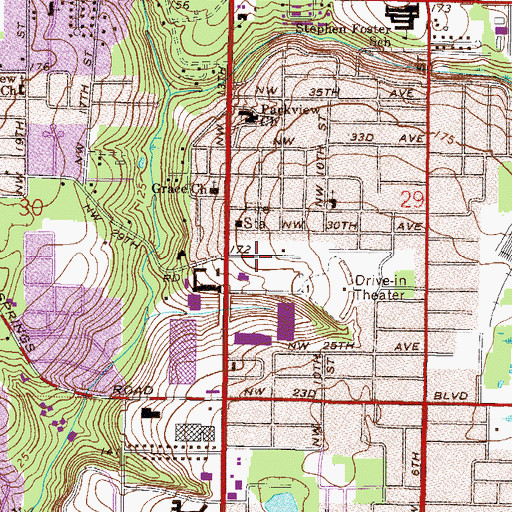 Topographic Map of Gator Plaza, FL