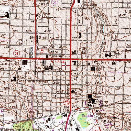Topographic Map of Creekside Mall, FL