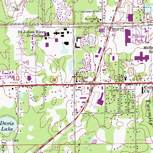 Topographic Map of Westgate Shopping Center, FL